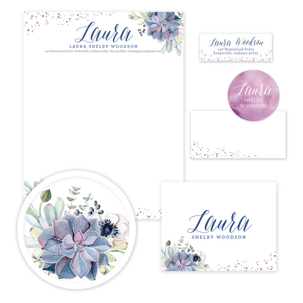 Succulent Garden Stationery Set - Large