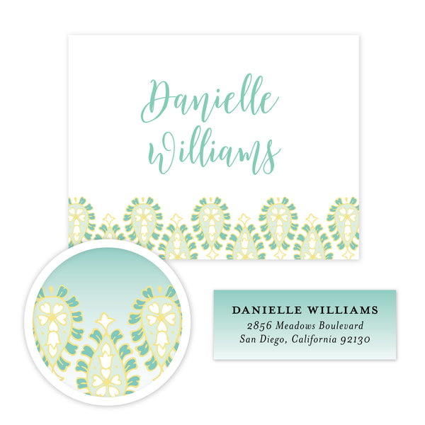 Fresh Paisley Stationery Set - Small