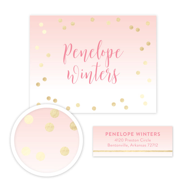 Gradient Confetti Stationery Set - Small