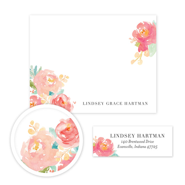 Peony Garden Stationery Set - Small