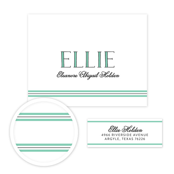 Preppy Name Stationery Set - Small