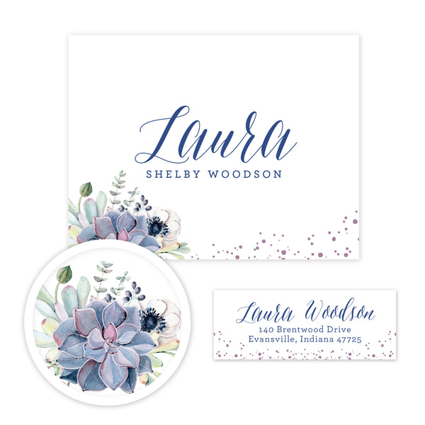 Succulent Garden Stationery Set - Small