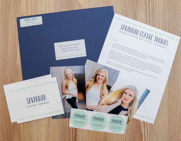 Boho Chic sorority packet shown with Night presentation envelope