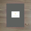 Simply Modern Initial Personalized Folder Sticker shown in Mustard