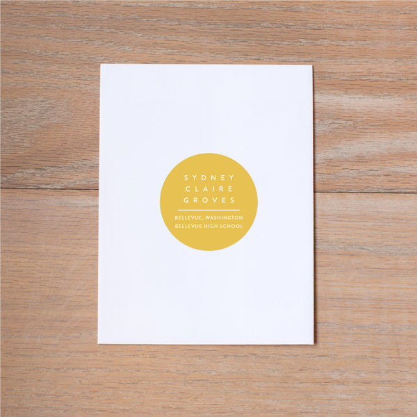 Simply Modern Initial Personal Sticker shown in Mustard