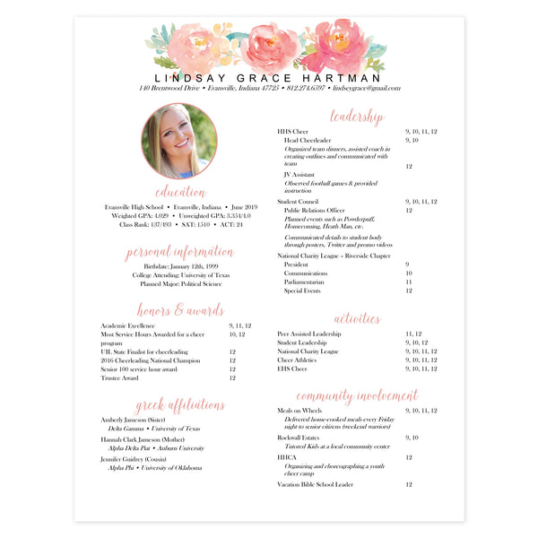 Single-page resume template