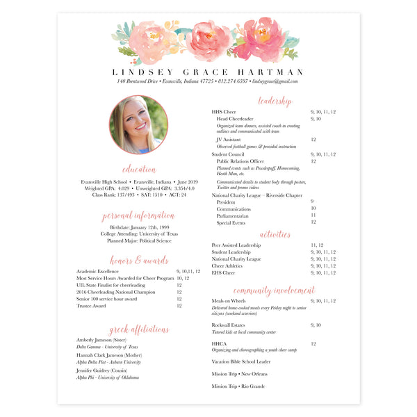 Single-page resume template