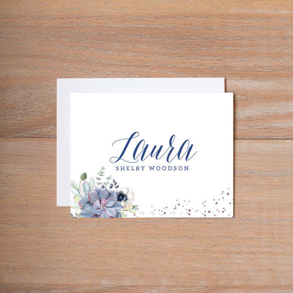 Succulent Garden personal note card (if you choose to print with us, you will also receive envelopes with your note cards)