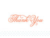 Sweet Monogram generic thank you cards in Papaya
