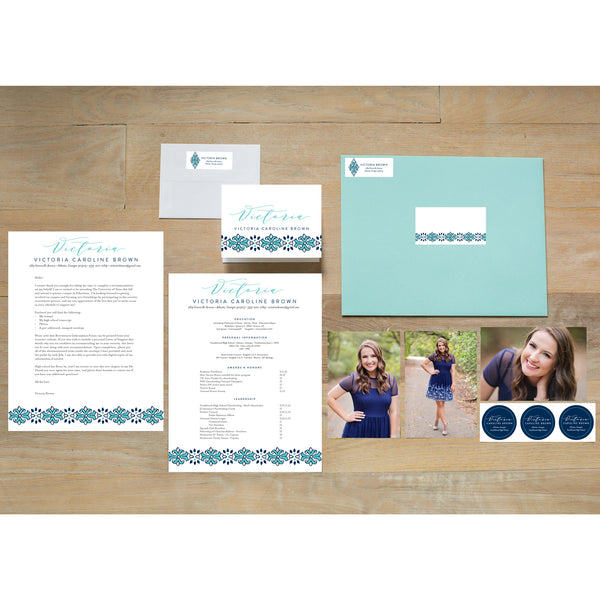 Tile Border Sorority Packet with pool presentation envelope