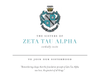 Zeta Tau Alpha Sorority Crest Bid Card