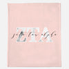 Zeta Tau Alpha Marble & Blush Sorority Blanket