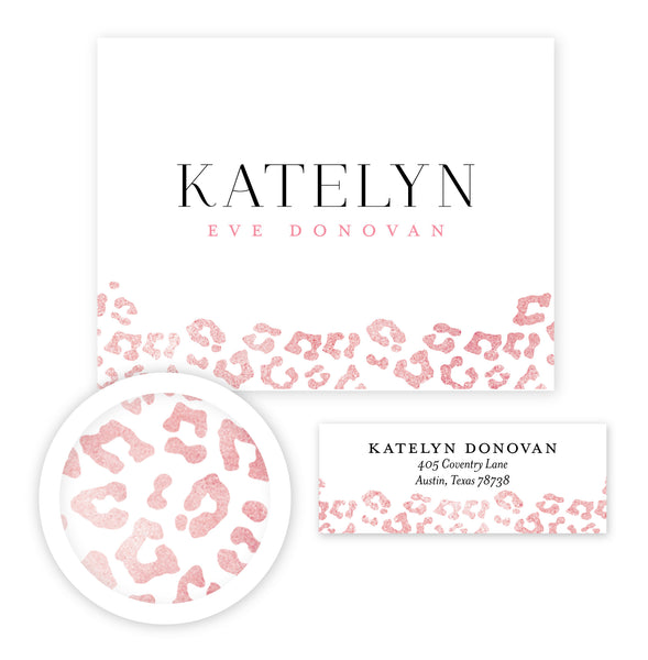 Cheetah Glimmer Stationery Set - Small