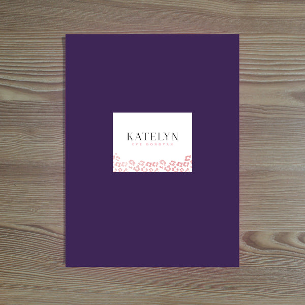 Cheetah Glimmer Personalized Folder Sticker