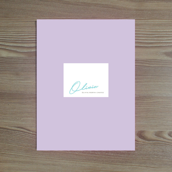 Penned Name Personalized Folder Sticker