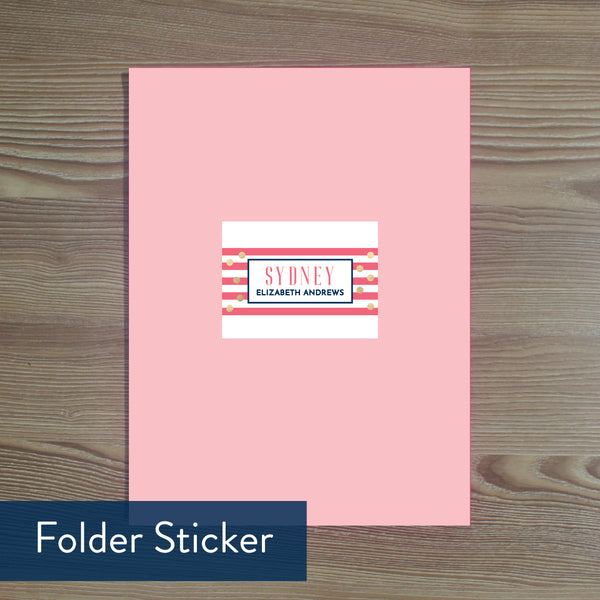 Confetti Stripes folder sticker