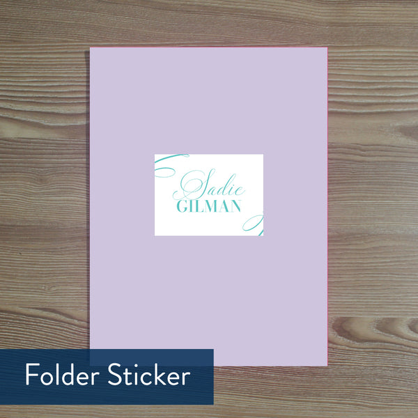 Elegant Script folder sticker