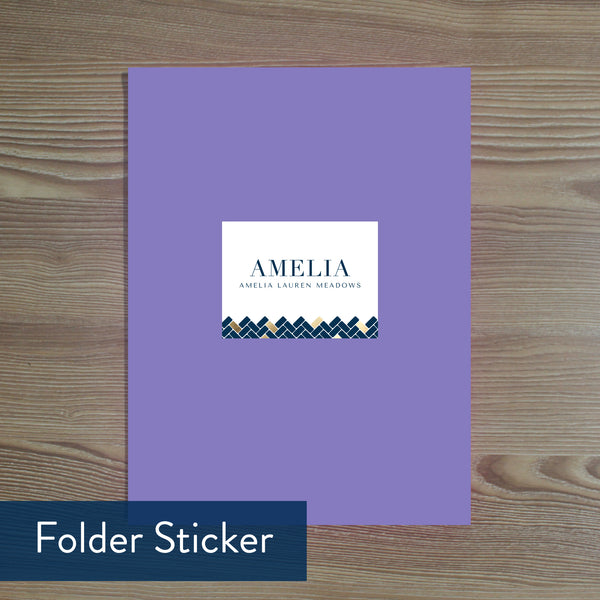 Golden Herringbone folder sticker