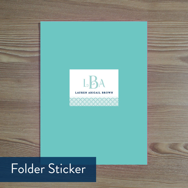 Pool Lattice Monogram folder sticker