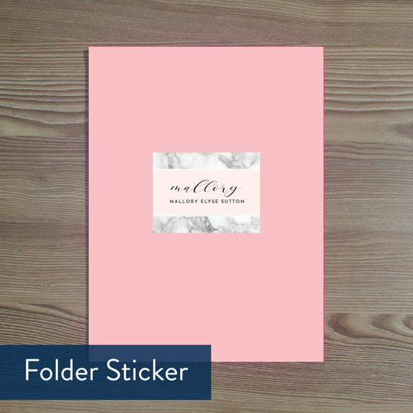 Marble Blush folder sticker