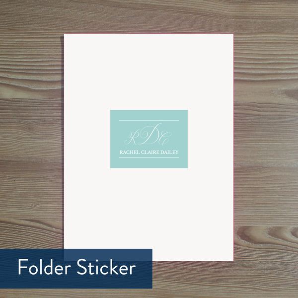 Monogram Block folder sticker