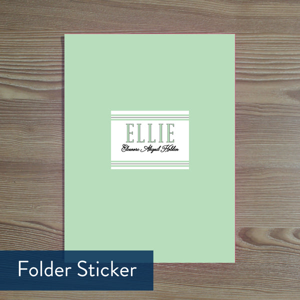 Preppy Name folder sticker