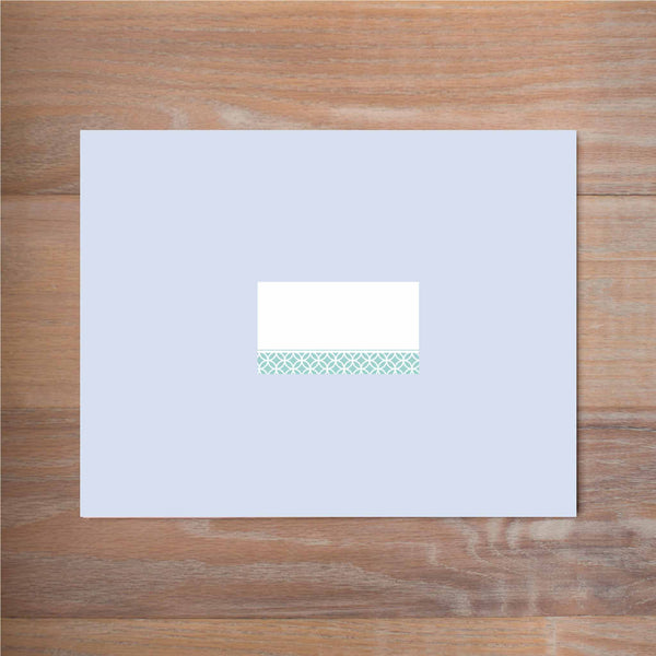 Lattice Monogram mailing label shown on presentation envelope (not included in price but available as an add-on to your purchase)