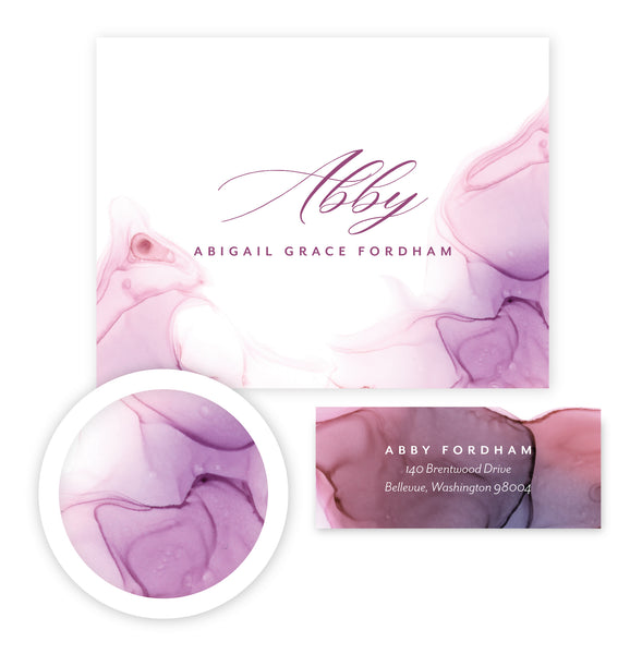 Lilac Wash Stationery Set - Small
