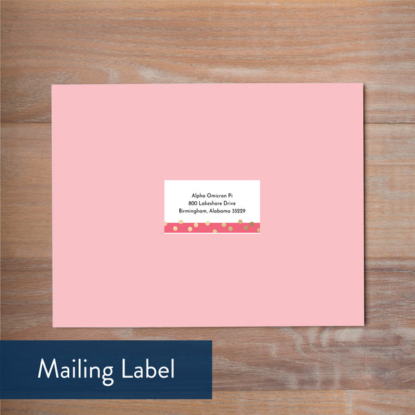 Confetti Stripes mailing label