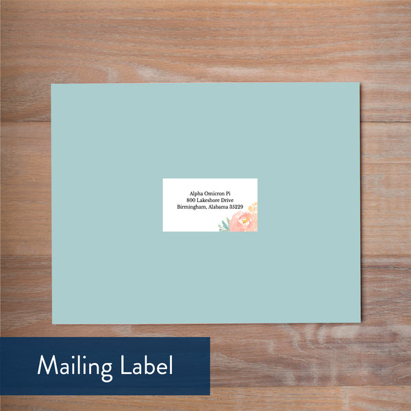 Peony Garden mailing label