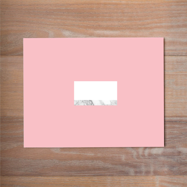 Deco Band mailing label shown on Blossom presentation envelope (available as an add-on to your purchase)