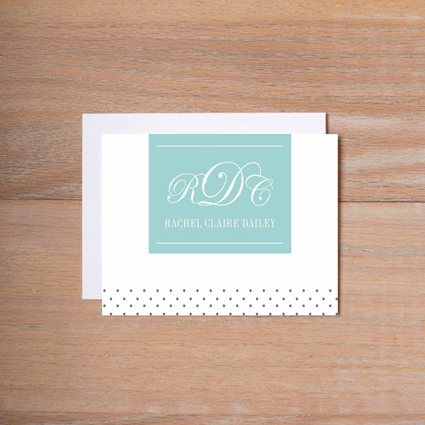 Monogram Block personal note card (if you choose to print with us, you will also receive envelopes with your note cards)