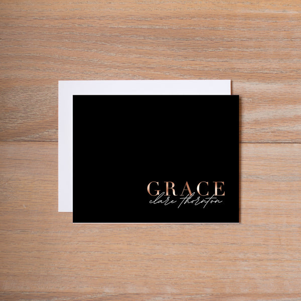 Glamour personal note card (if you choose to print with us, you will also receive envelopes with your note cards)