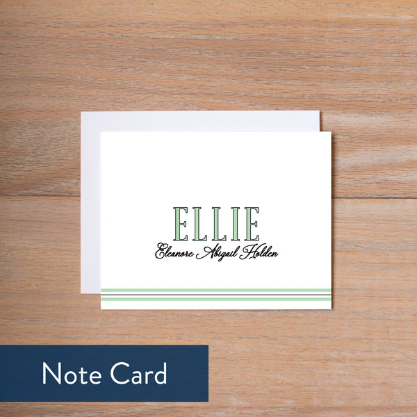 Preppy Name note card