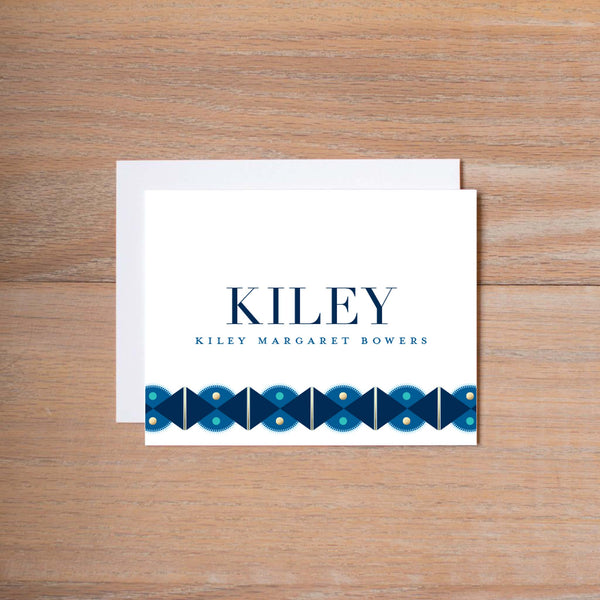 Deco Band personal note card (if you choose to print with us, you will also receive envelopes with your note cards)
