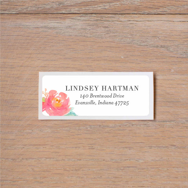 Peony Garden return (home) address label