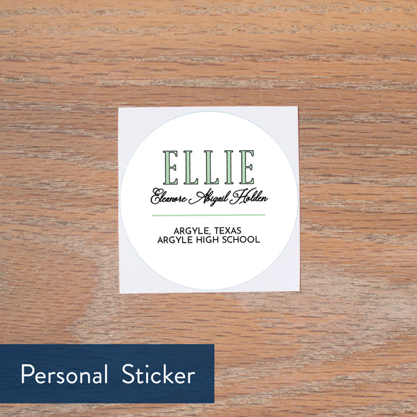 Preppy Name personal sticker