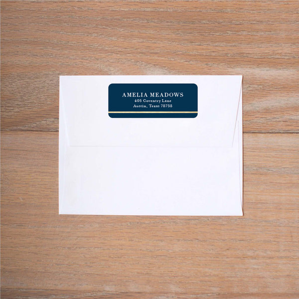 Golden Herringbone Return (Home) Address Label