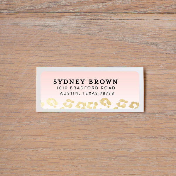 Golden Leopard return (home) address label