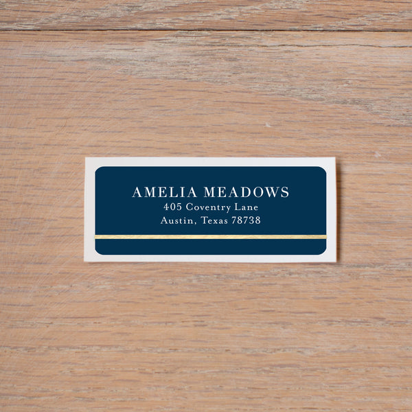 Golden Herringbone return (home) address label