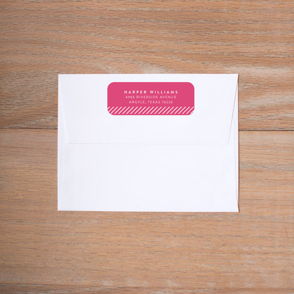 Big Name return (home) address label shown in Peony