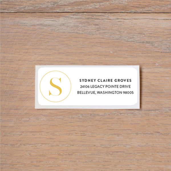 Simply Modern Initial return (home) address label