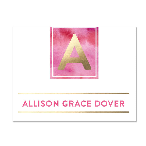 Modern Watercolor Personalized Folder Stickers