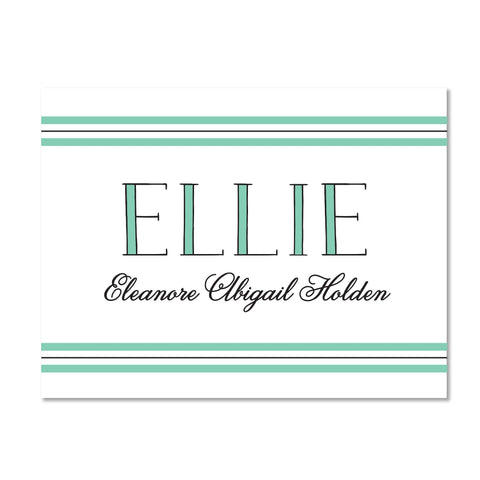 Preppy Name Personalized Folder Sticker shown in Sea Glass & Pewter