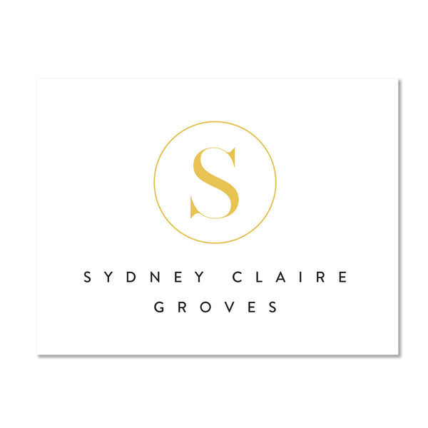 Simply Modern Initial Personalized Folder Stickers