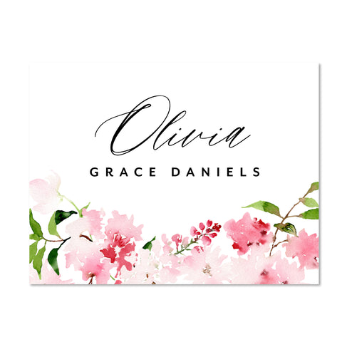 Pink Blossoms Personalized Folder Sticker shown in Blossom