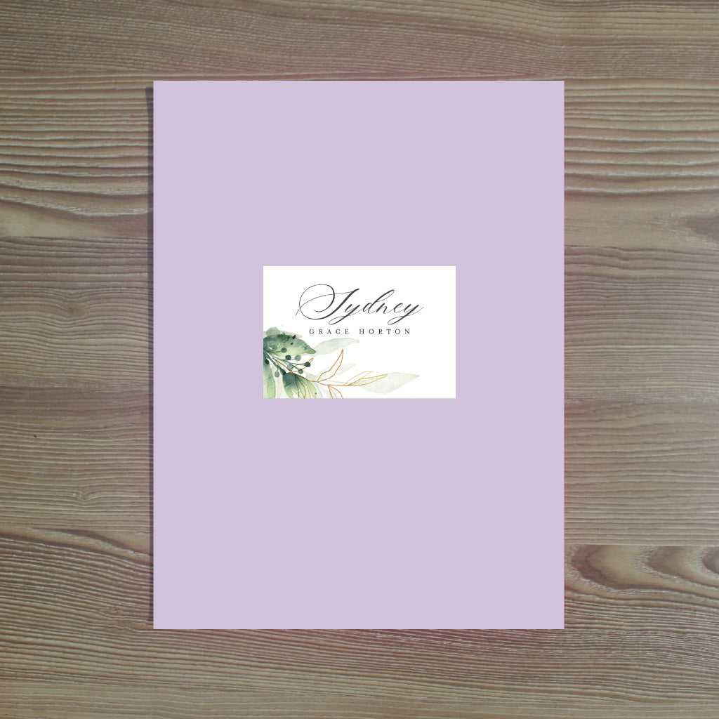 Golden Greenery Personalized Folder Stickers for Sorority Packets ...
