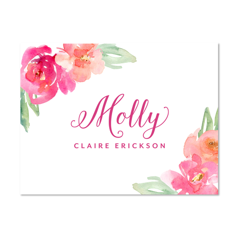 Cheerful Garden Personalized Folder Sticker shown in Blossom