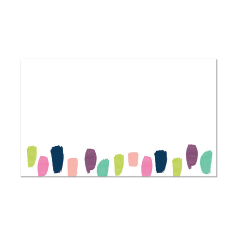 Paint Strokes mailing label shown on Blossom presentation envelope