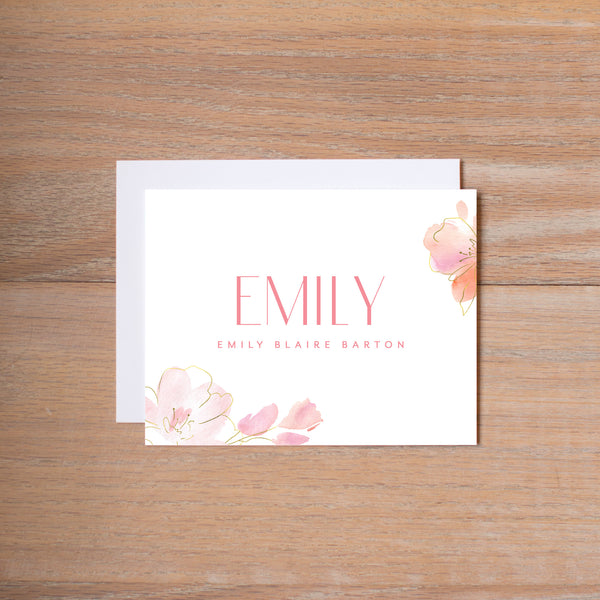 Delicate Blooms Folded Note Cards